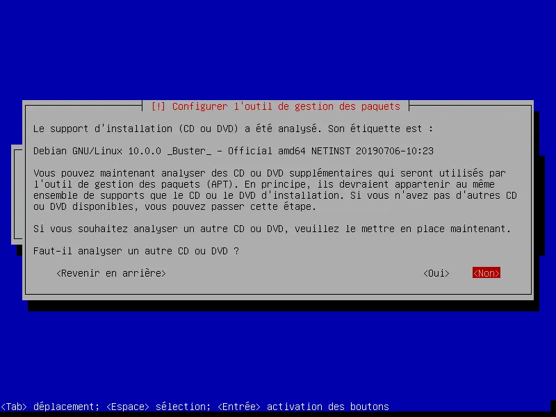 debian installation configurer l'outil de gestion des paquets