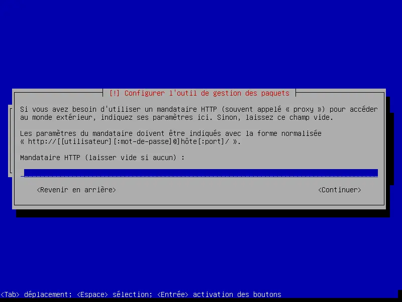 debian installation configurer l'outil de gestion des paquets