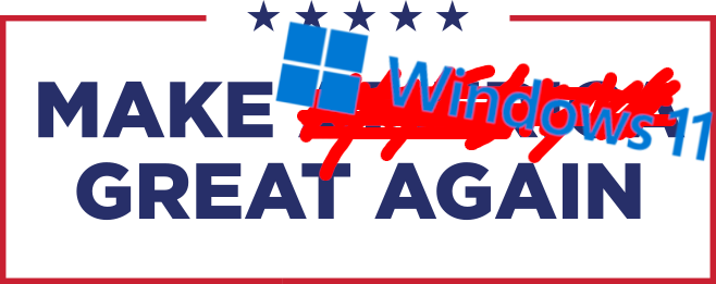 Logo personnalisé Windows 11 avec le texte Make Windows 11 Great Again.