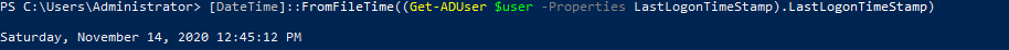 PowerShell | Print LastLogon date
