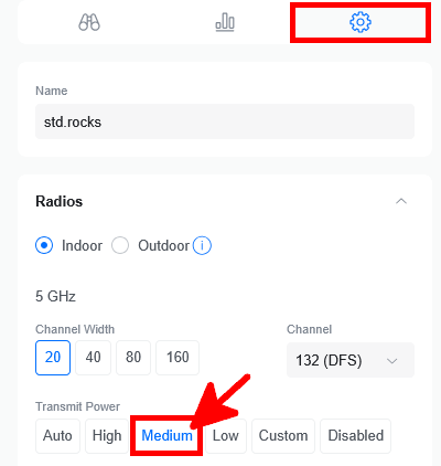 Réglage de la puissance d’émission d’un point d’accès UniFi sur niveau moyen