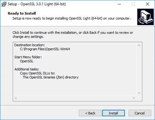 OpenSSL installation | Ready to install