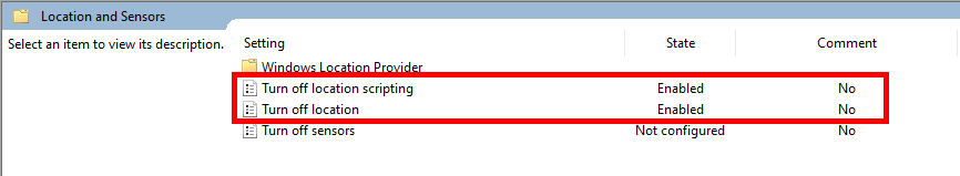 Disable Location with GPO