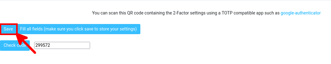 2FA roundcube plugin check code
