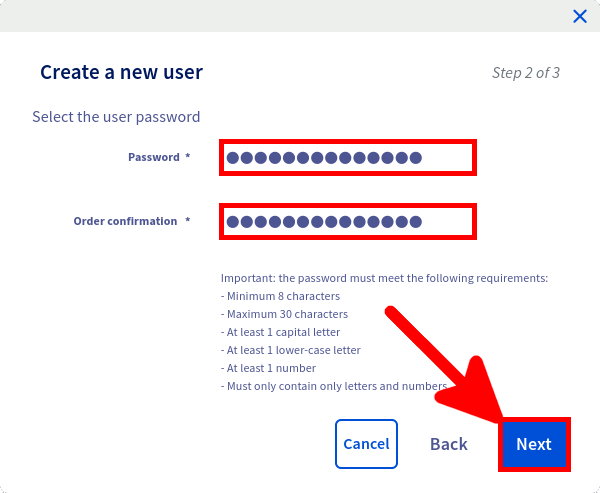 OVH | Create a new user step 3
