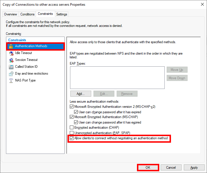 NPS Console | RDG_CAP Constraints